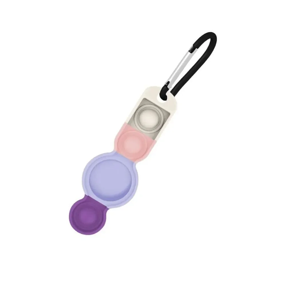 4 Pack Airtag Holder Keychain with Pop Fidget Toy Color Random